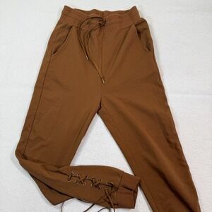 Poster Grl Pants Womens M Brown Lace‎ Up Hem Joggers Streetwear Y2K Aesthetic